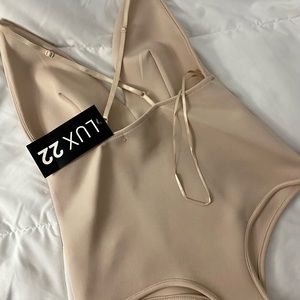 Lux22 (local store) beige bodysuit, size S